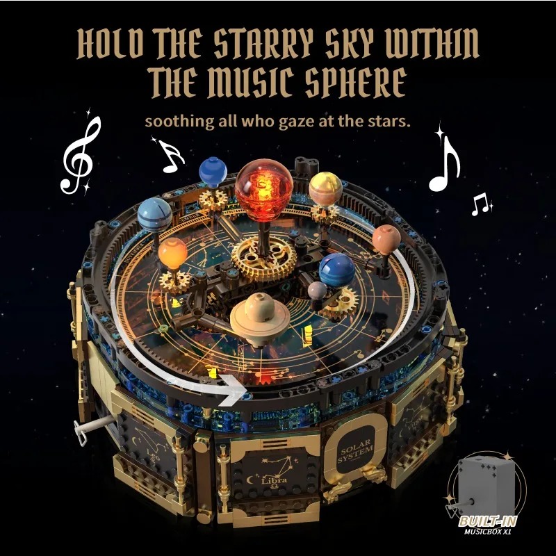 Set Blok Bangunan Kotak Musik  - Solar System Orrery ulasan dan harga