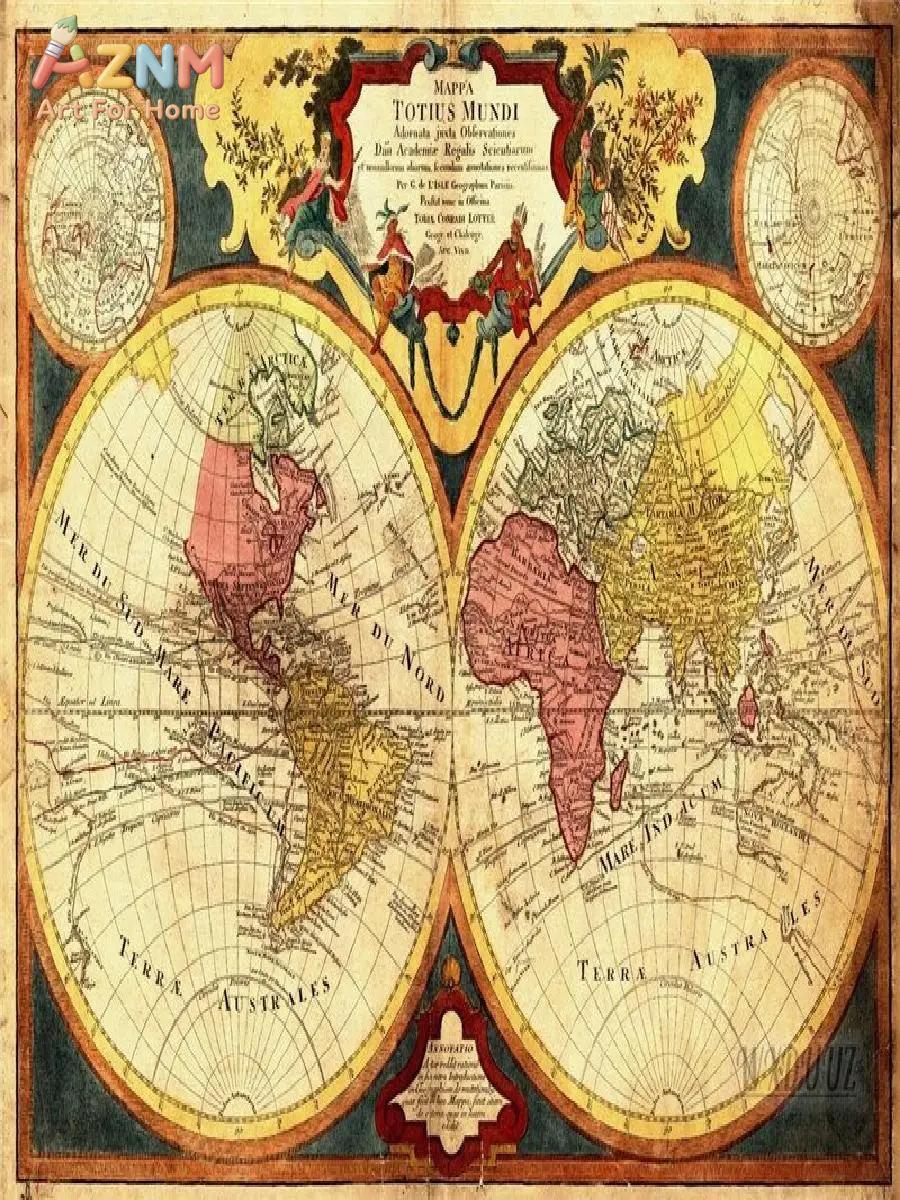 Lukisan Kanvas Peta Dunia Vint - Star Map Poster ulasan dan harga